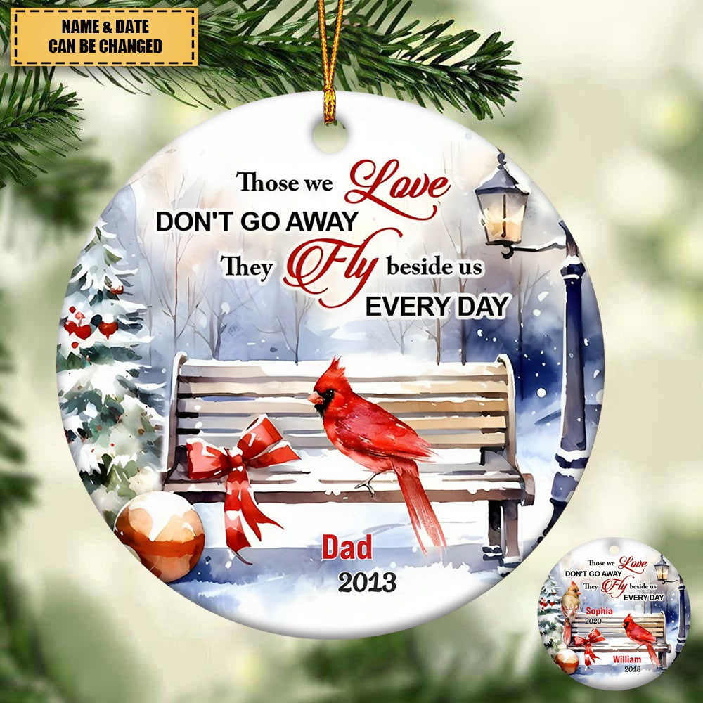 Memorial Gift Cardinal They Fly Beside Us Everyday Circle Ornament