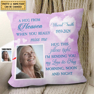 Personalized Memorial A Hug From Heaven Pillow