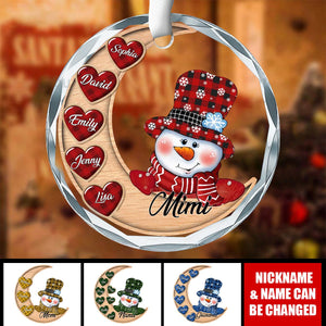 The True Spirit Of Christmas Lies In Your Heart - Family Personalized Custom Circle Glass Ornament - Christmas Gift For Mom, Grandma