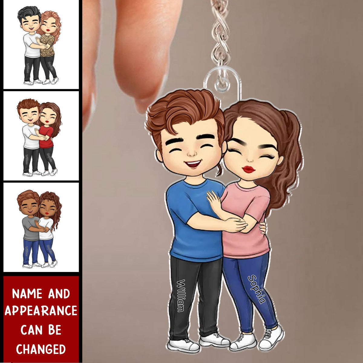 Gift For Husband Wife, Anniversary - Couple Personalized Keychain