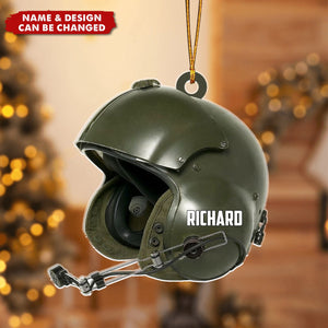 Military Flight Helmet Personalized Acrylic Ornament