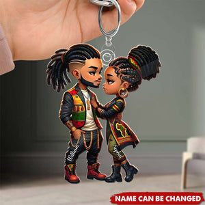 You & Me We Got This – Personalized African American Couple Keychain