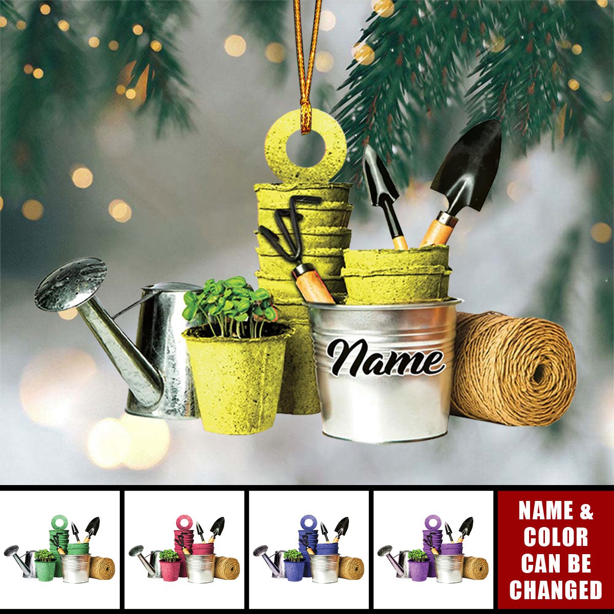 Personalized Garden Tool Ornament for Christmas Tree