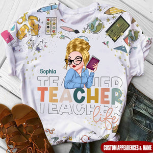 Pretty Sassy Teacher Custom Name Personalized 3D T-Shirt