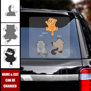 Cute Naughty Cat Decor - Personalized Decal