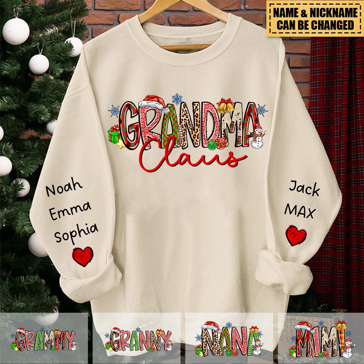 Personalized Nana Claus Sweatshirt Christmas Gift For Grandmas