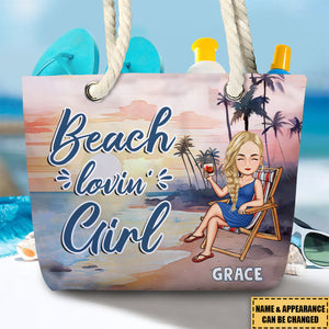 Beach Lovin' Girl Personalized Beach Bag