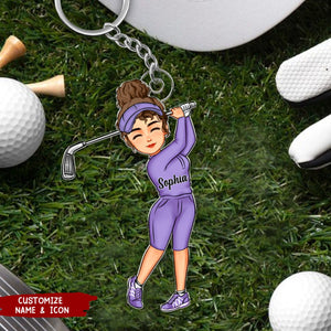 Golf Queen Personalized Acrylic Keychain