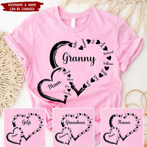 Mom Grandma And Kids Sweet Hearts Personalized T-shirt