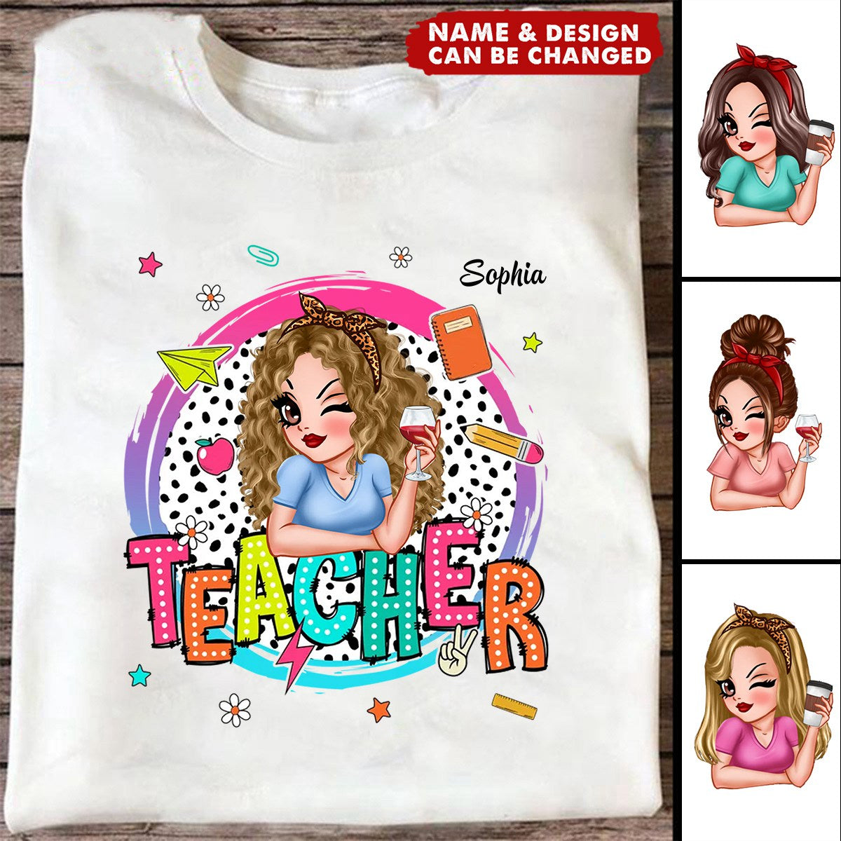 Teacher Personalized Summer Vibe T-Shirt