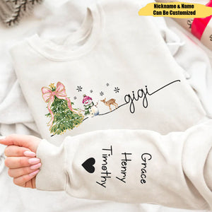 Gigi Christmas Snowman And Grandkids Personalized Sweatshirt, Family Gift For Grandma