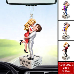 I Love You Couple Satnding On Box Personalized Acrylic Ornament