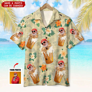 Custom Photo Beer Man Personalized Hawaiian Shirt