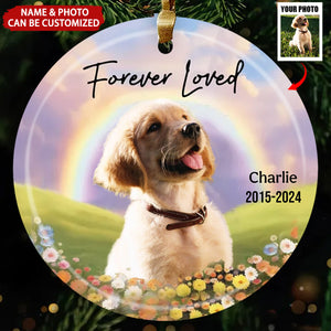 Pet Memorial Rainbow Bridge Heaven Circle Ceramic Personalized Christmas Ornament