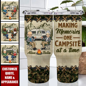 In The Middle Of Nowhere, Together - Camping Personalized 40 Oz Stainless Steel Tumbler With Handle