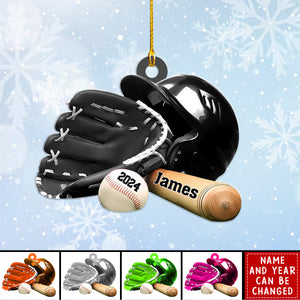 Personalized Baseball Ornament Custom Name & Number Ornaments - Gift For Baseball Lover