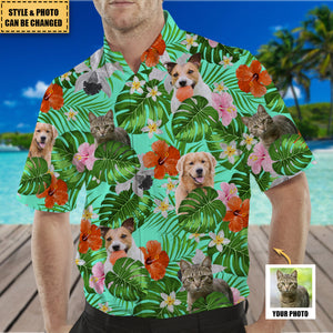 Custom Photo Tropical Style Pet Kids Personalized Hawaii Shirt