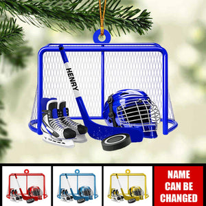 Personalized Ice Hockey Shaped Ornament - Gifts For Hockey Players