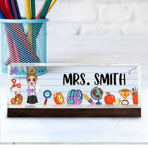 Teacher School Things Personalized Acrylic Desk Name Plate