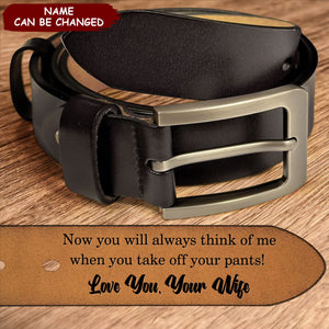 To Husband Boyfriend Valentines Father's Day Gift - Personalized Engraved Leather Belt