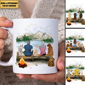 Hiking Mountain Dog And Couple - Personalized Mug, Gift For Dog Lovers