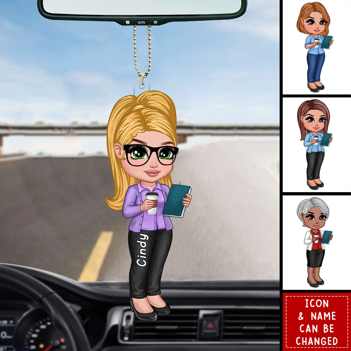 Doll Teacher Personalized Acrylic Car Ornament - Gift For Teacher, Appreciation Gift