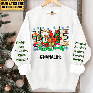 Love Snowman Christmas Family Personalized Sweatshirt