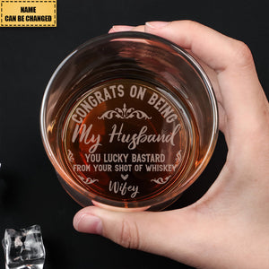 Congrats On Being My Husband - Personalized Engraved Whiskey Glass