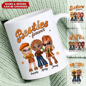 Y2K Besties Sisters Fall Season Retro Style Personalized Mug