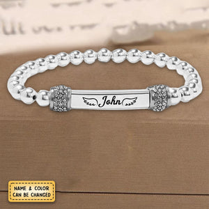 For Memorial - I'm a Wife to a Husband Custom Name Bead Bracelet