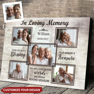 Memorial Photo Gift Ideas Personalized In Loving Memory Gifts Custom Canvas