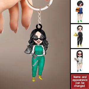 Personalized Keychain Track Racing Mom - I'm A Mom Of A Track Racer - Racing Girl