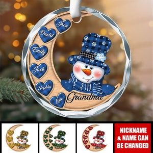 The True Spirit Of Christmas Lies In Your Heart - Family Personalized Custom Circle Glass Ornament - Christmas Gift For Mom, Grandma