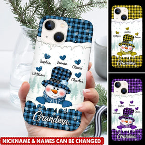 Christmas Snowman Nana Mom Sweet Heart Kids Personalized Phone Case