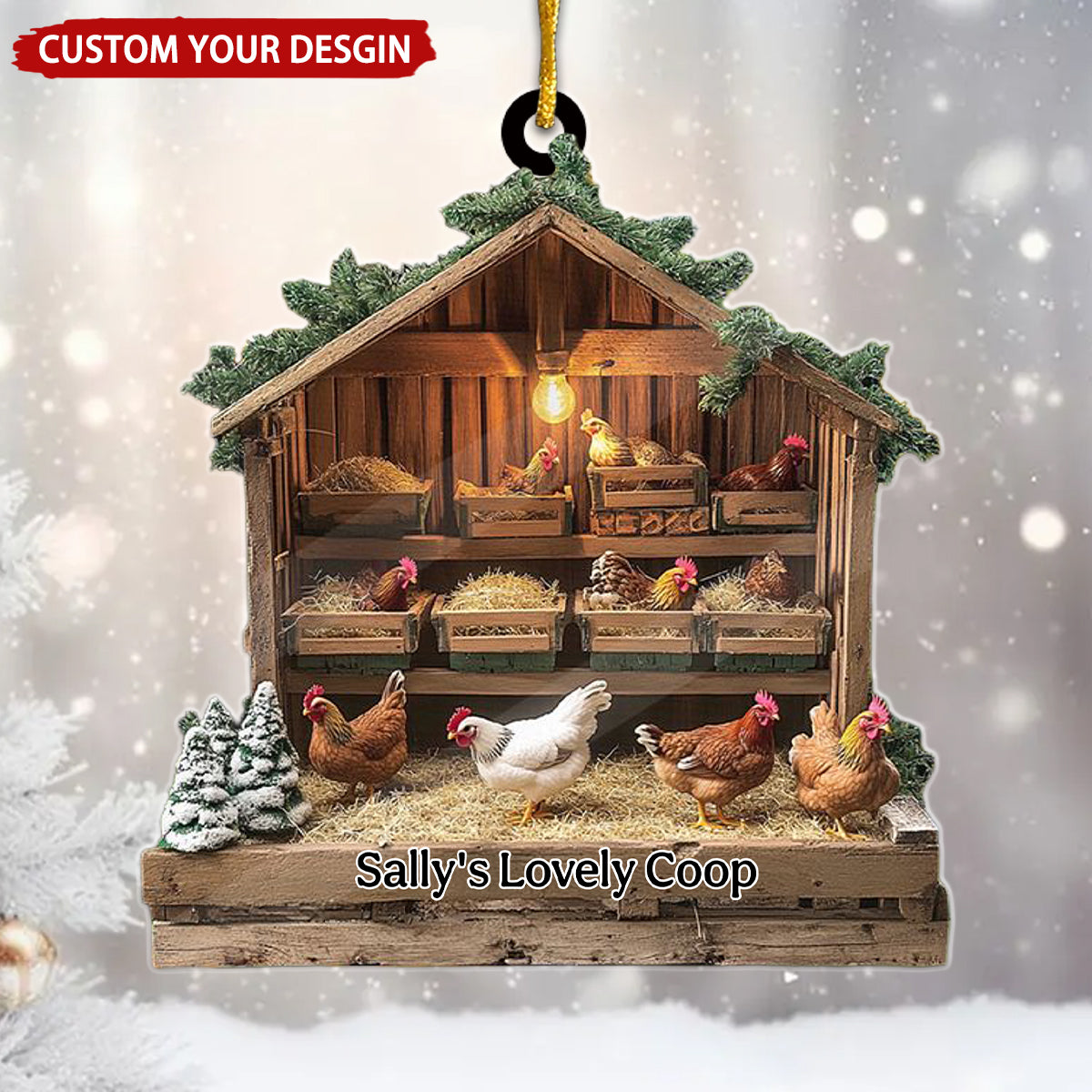 Dreamy Coop Personalized Christmas Ornament, Gift For Farmer