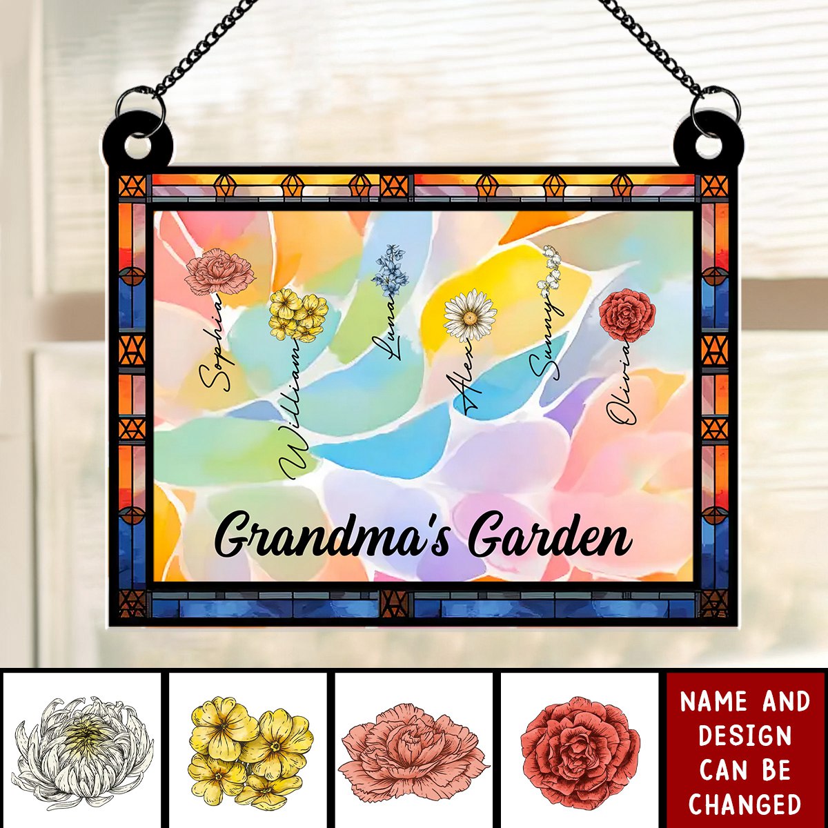 The True Power Behind The Power - Family Personalized Window Hanging Suncatcher - Gift For Mom, Grandma