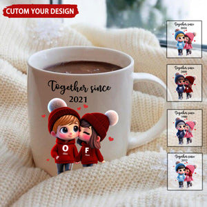 Cute Cartoon Couple Together Since Personalized Mug