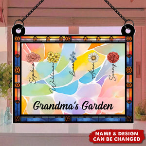 The True Power Behind The Power - Family Personalized Window Hanging Suncatcher - Gift For Mom, Grandma