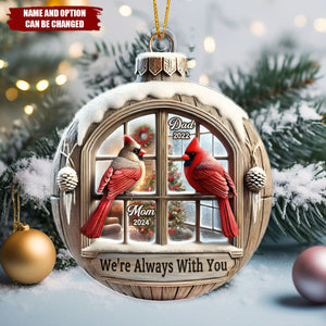 Memorial Cardinal Outside Window 3D Effect Sympathy Gift Remembrance Keepsake Personalized Acrylic Flat Ornament