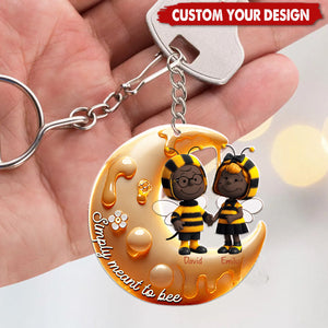 Personalized Gifts For Bee Couple Keychain, Simply Meant To Be