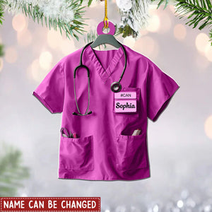 Personalized Nurse Uniform Christmas Acrylic Ornament