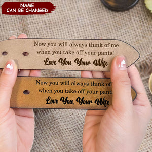 To Husband Boyfriend Valentines Father's Day Gift - Personalized Engraved Leather Belt