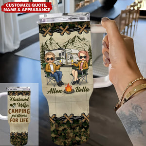 In The Middle Of Nowhere, Together - Camping Personalized 40 Oz Stainless Steel Tumbler With Handle