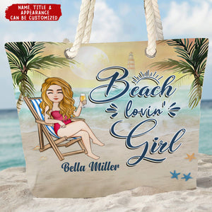 Beach Lovin' Girl - Personalized Beach Bag