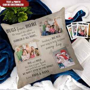 Hugs From Home - Personalized Photo Pillow