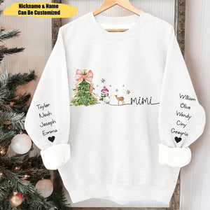 Gigi Christmas Snowman And Grandkids Personalized Sweatshirt, Family Gift For Grandma