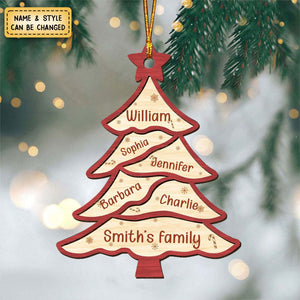 Custom Name On Tree Christmas Layer Wood Ornament