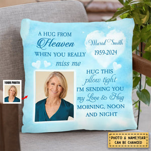 Personalized Memorial A Hug From Heaven Pillow