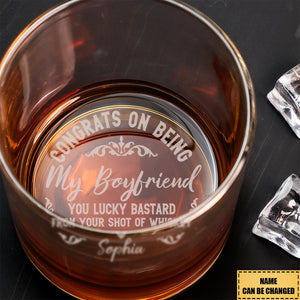 Congrats On Being My Husband - Personalized Engraved Whiskey Glass