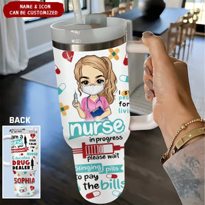 Nurses Are The Heart Of Healthcare - Nurse Personalized 40 Oz Stainless Steel Tumbler With Handle